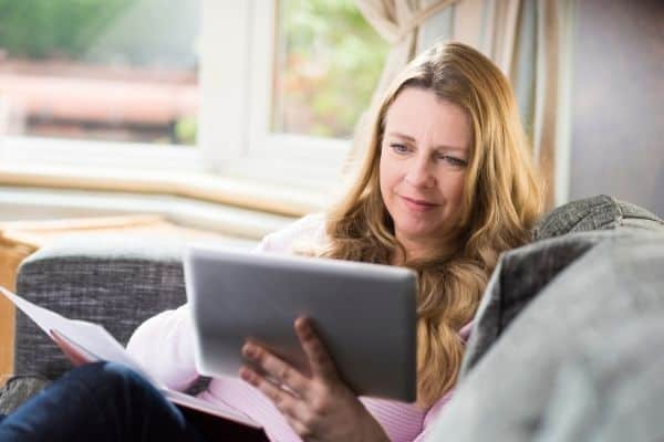 woman searching online
