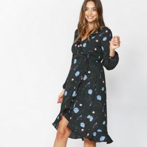 womens-fashion-trends-winter-2018-Birds in the Night Wrap Dress by Sass