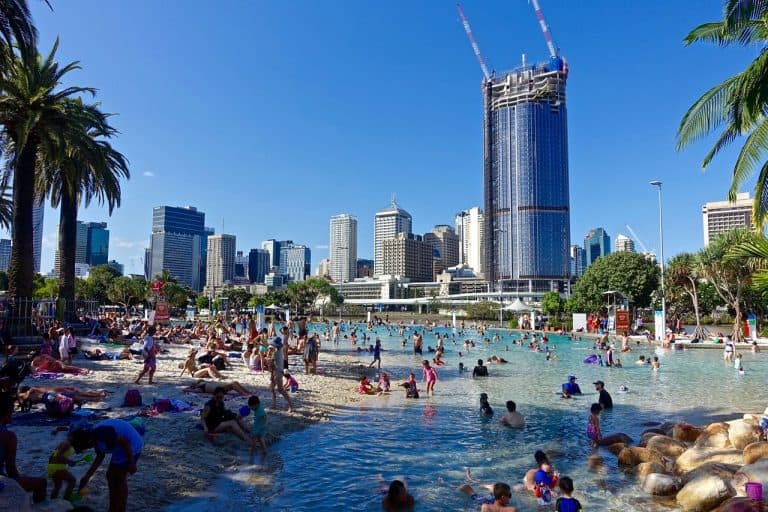 Beach at South Bank parklands in Brisbane