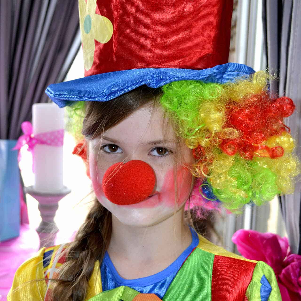 Girl dressed as clown