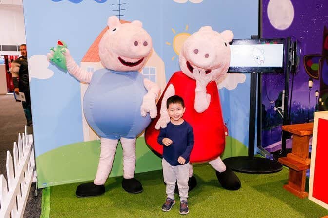 Peppa Pig characters with child