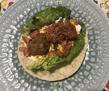 Hello Fresh Beef meatball tacos - on plate