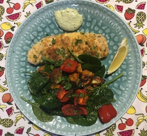 Hello Fresh Herb-Crumbed Pork Schnitzel with Vegetables
