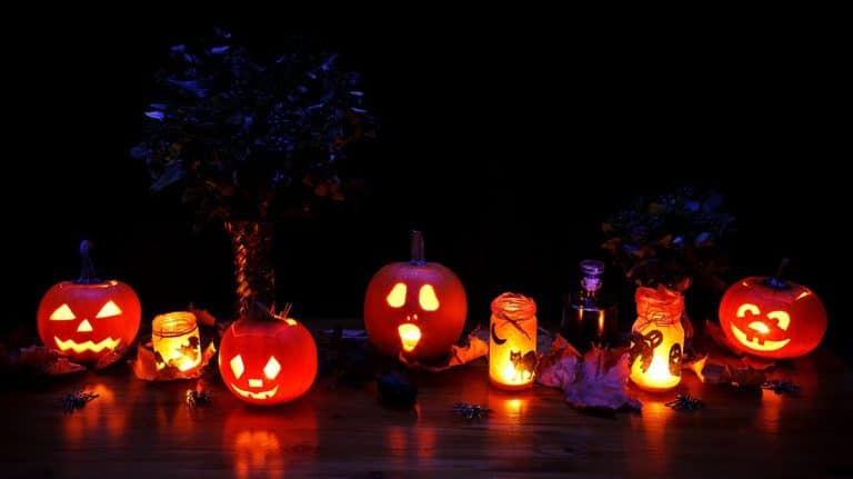 Halloween decorations - Jack o Lanterns in the Dark