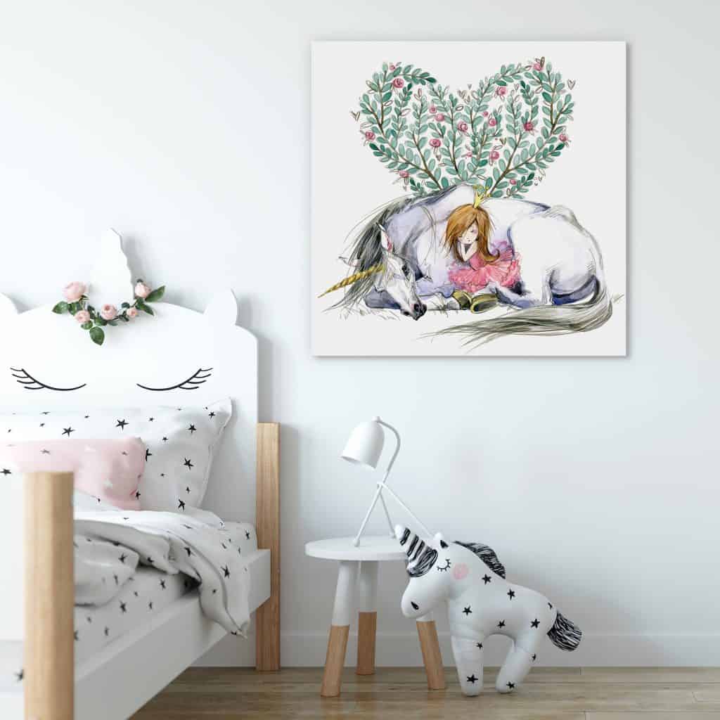 nicely decorated unicorn theme room