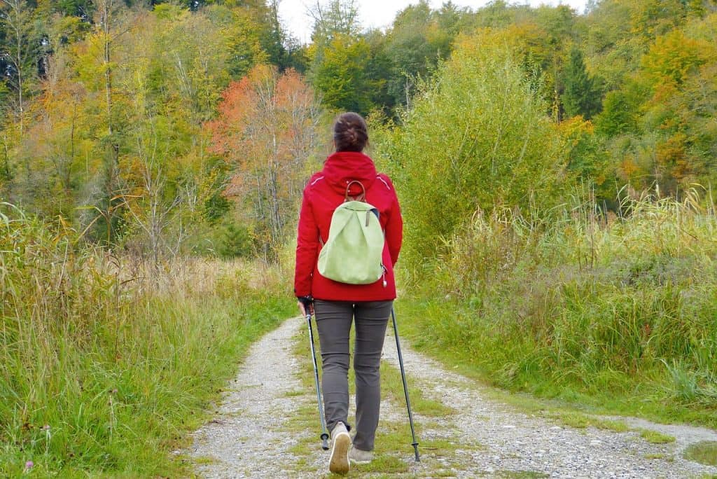 Pregnant woman walking - fresh air is a good way to stave off morning sickness at night and during the day