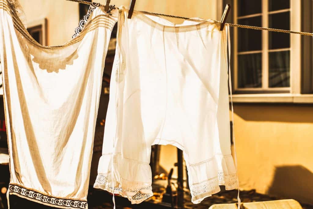 white clothes on a clothesline