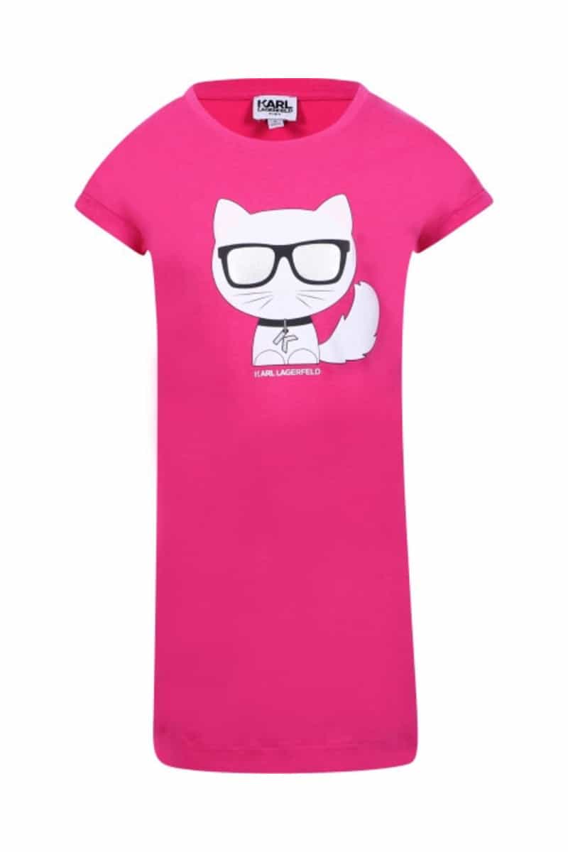 KARL LAGERFELD - Girls' Logo Dress in Pink