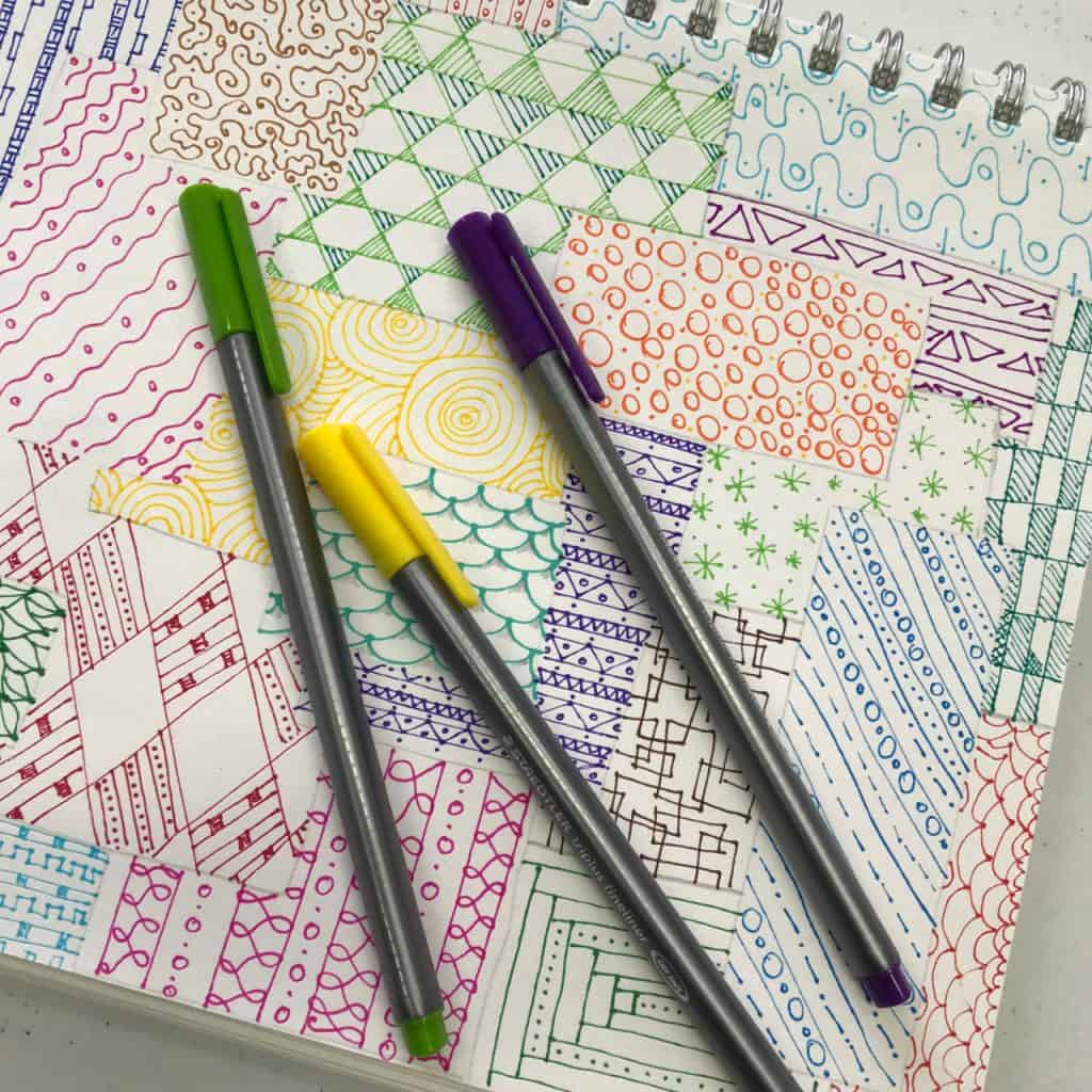 colorful abstract drawn in paper