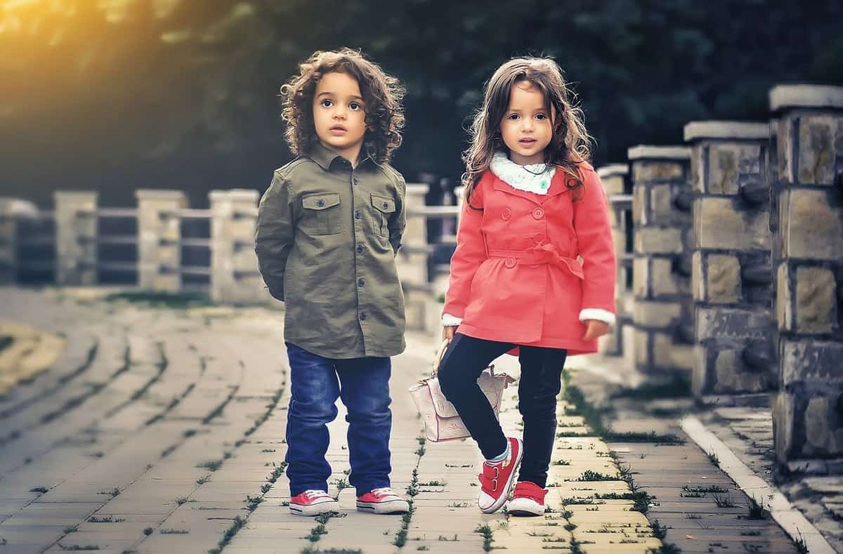 two kids standing