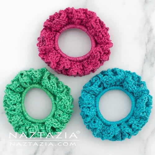 hair scrunchies crochet pattern