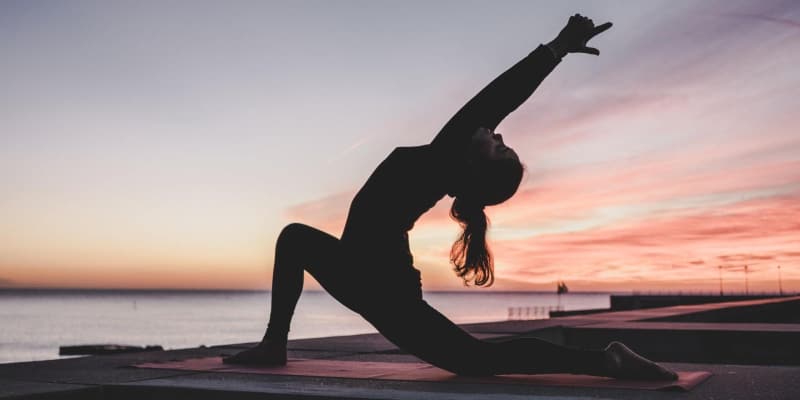 Woman on yoga position