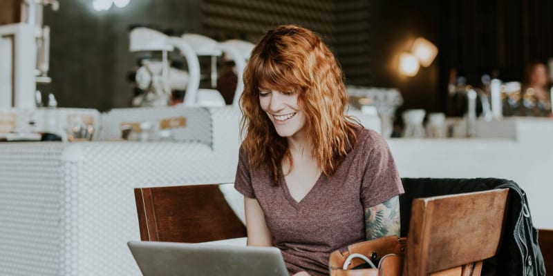 Woman shopping online