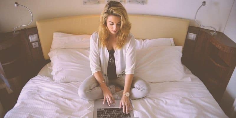 Woman using a laptop