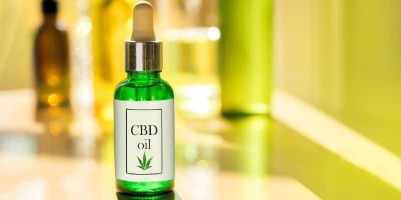CBD oil in a bottle