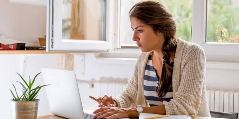 Mother working as a freelance writer