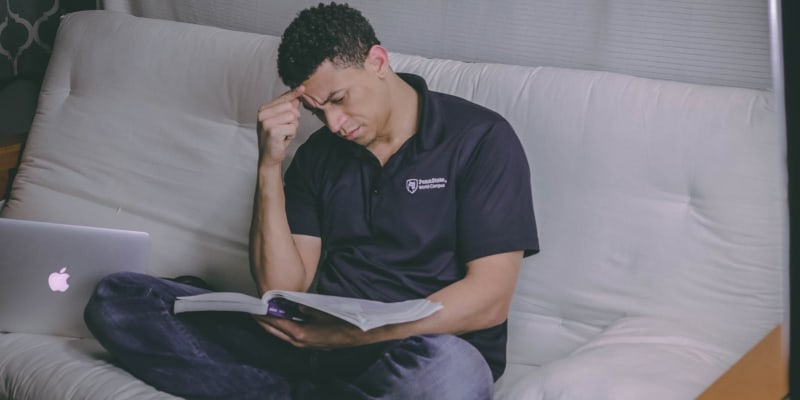 Man holding a book