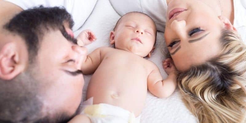 Mum with husband and baby