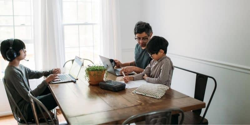 Working At Home Parents With Kids
