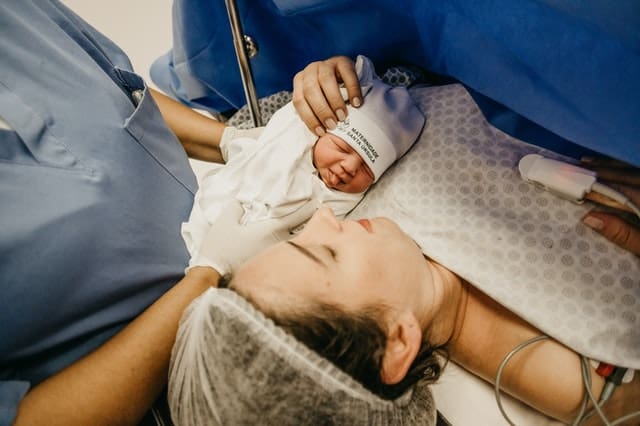 Mother with newborn