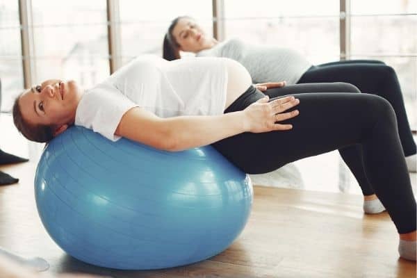 Pregnant yoga exercise