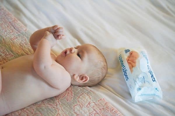 Baby on bed