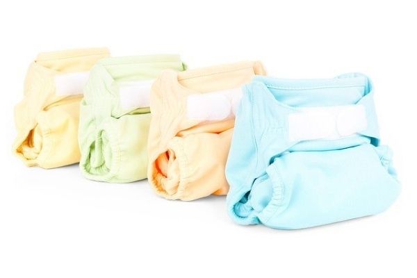 Row of colorful cloth nappies