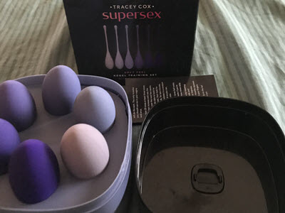 Tracey Cox Kegel Training Set on bed