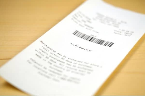 Gift receipt