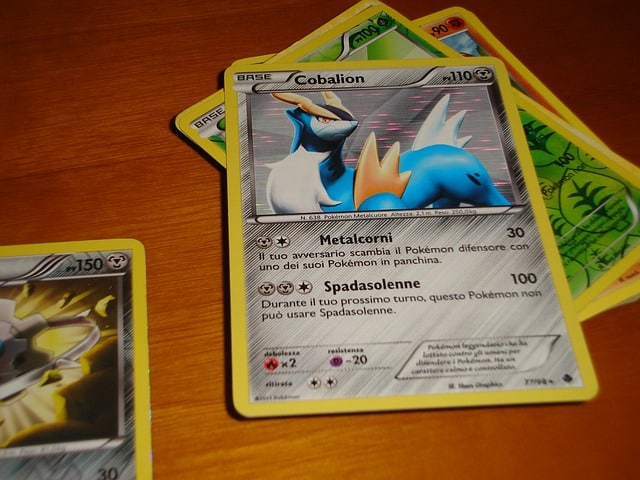 Pokemon cards on a table