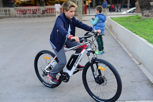 Kid on ebike