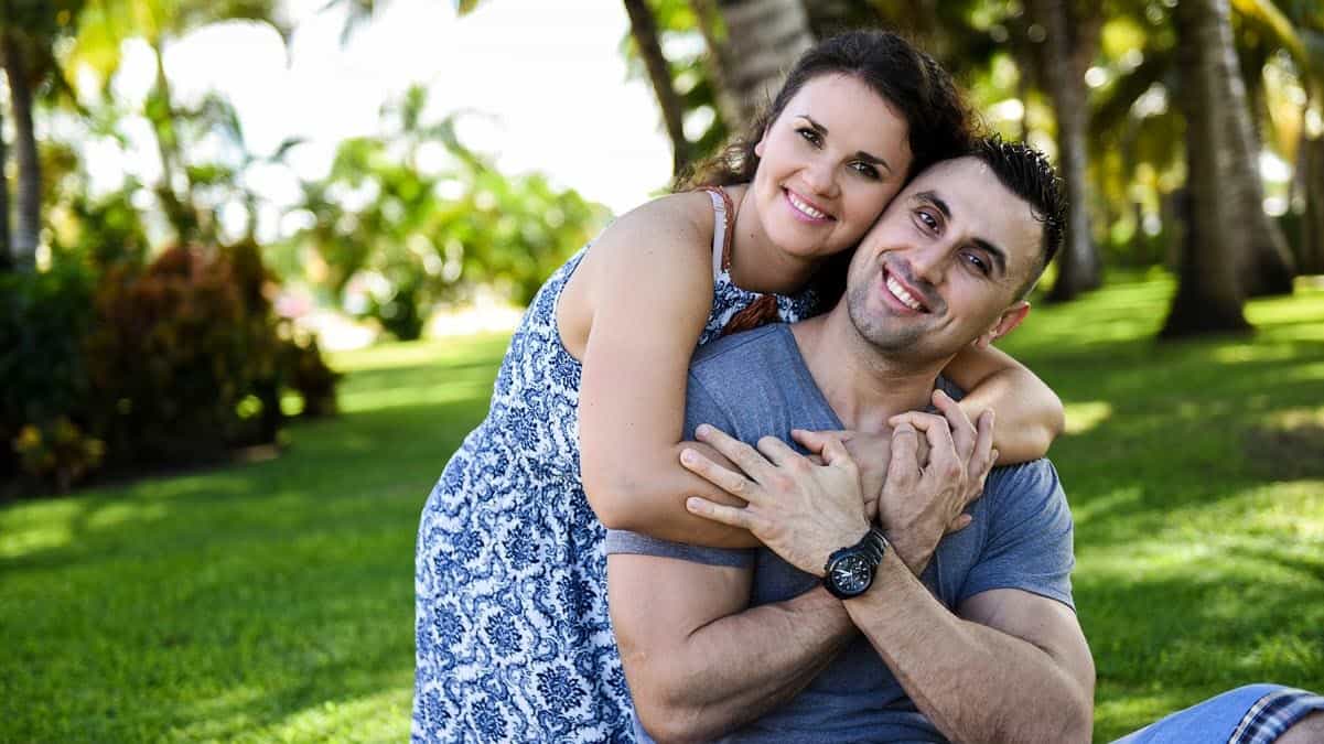 Couple smiling at camera
