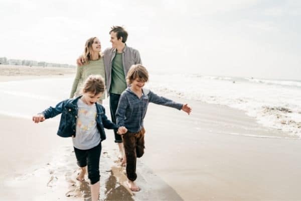 happy family travelling together