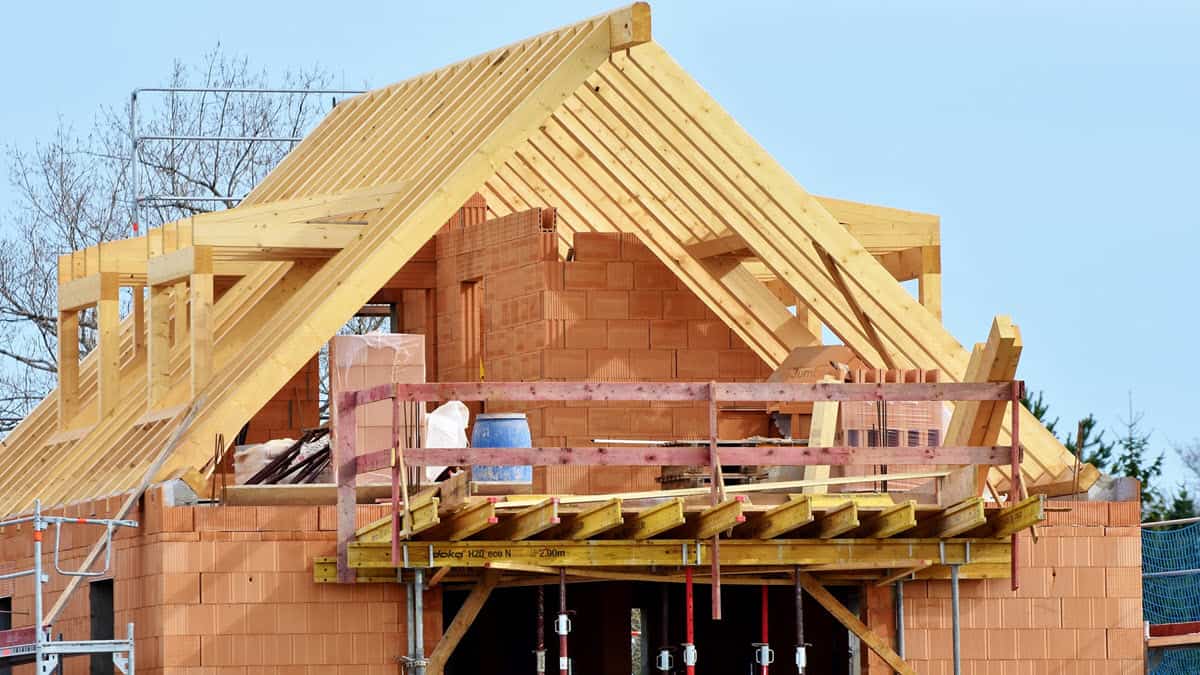 A house under construction