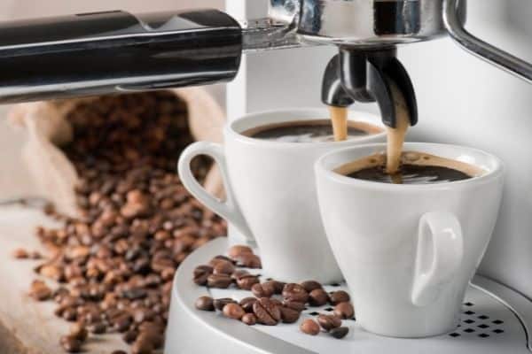 coffee maker and coffee beans