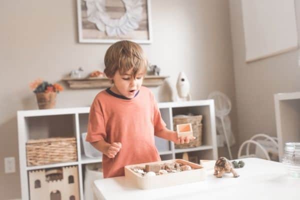 child playing in bedroom