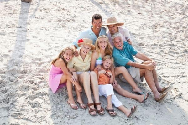 family at the beach