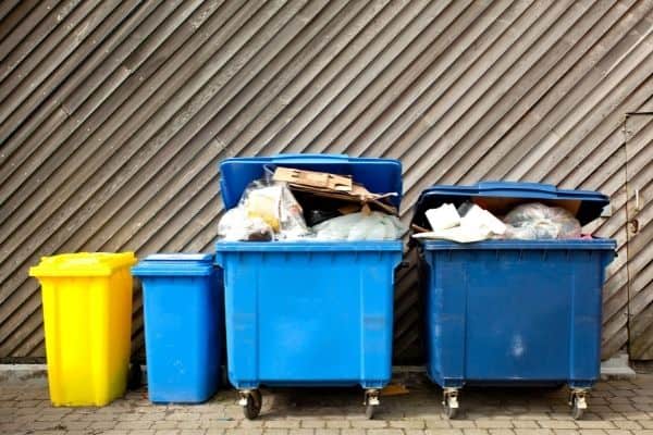 Full Large Garbage Bins