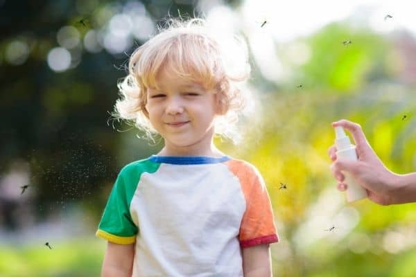 Parent Applying Insect Repellent On Child
