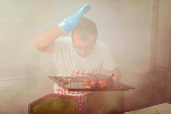 A Man With Burnt Food