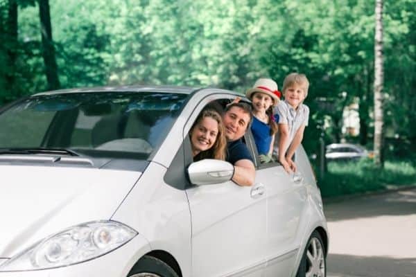 Happy Family In A Car