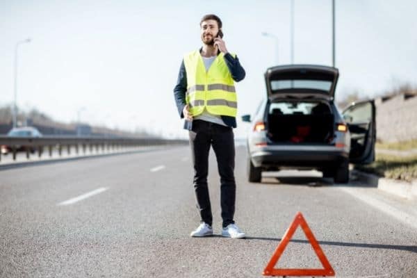 Person Calling Road Assistance