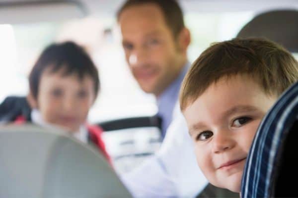 Small Family In A Car