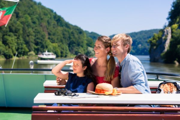 Happy Family On A River Cruise