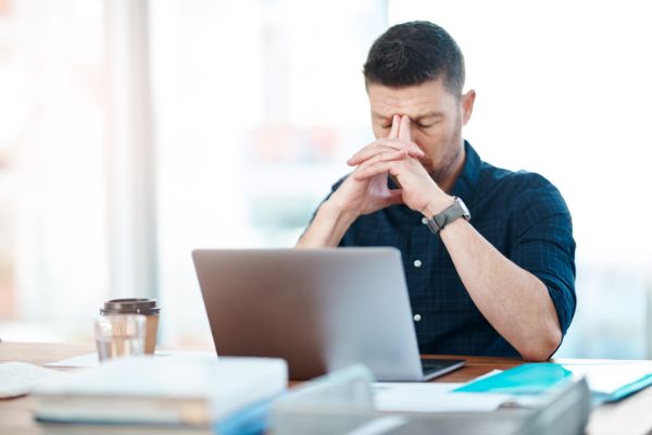 Man Showing Signs Of Burnout