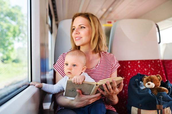 Mother And Toddler Travelling