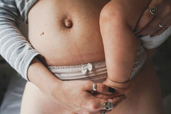 Mum Wearing Postpartum Underwear