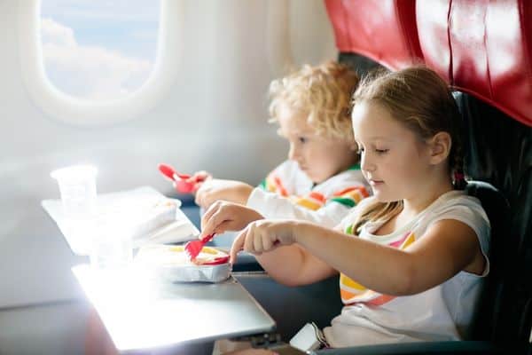 Children Eating On Flight