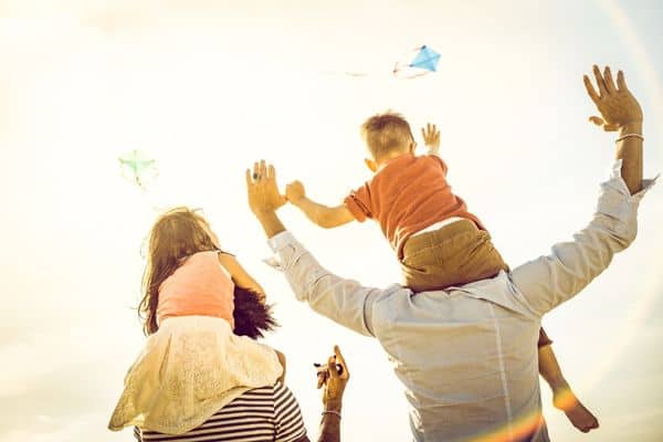 Happy Family Flying Kites