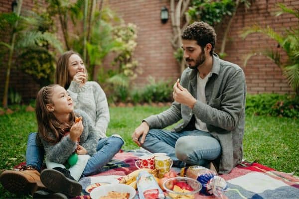 Small Family Having Picnic